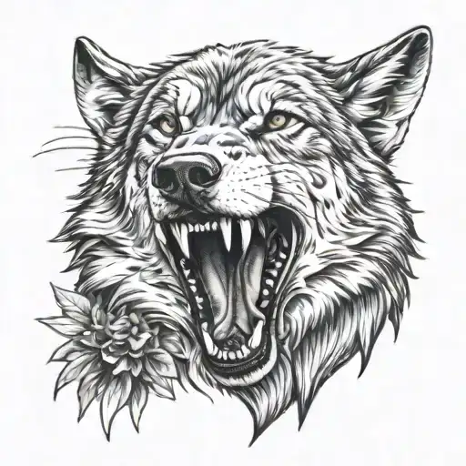 wolf head tattoo design idea