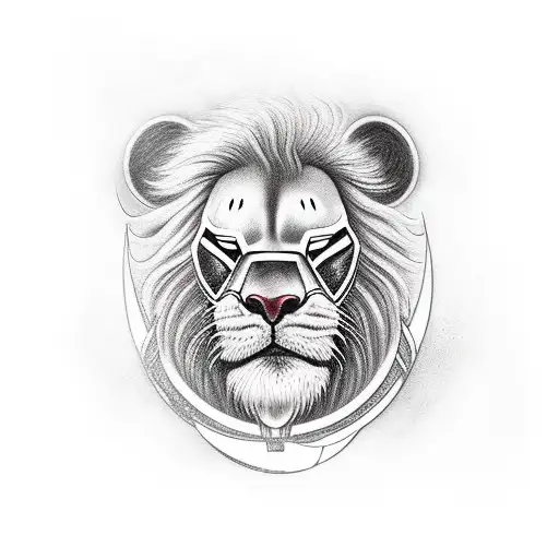 Mickey riding Simba tattoo design idea