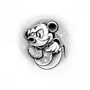 Mickey riding Simba tattoo design idea