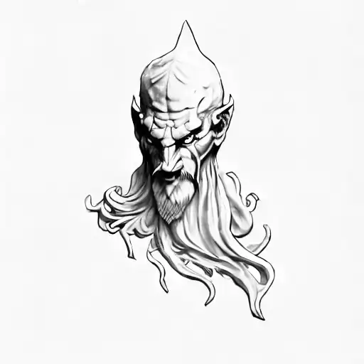 The Druid head tattoo design idea