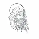 The Druid head tattoo design idea