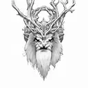 The Druid head tattoo design idea