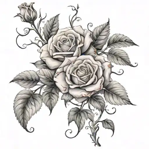 Rose vines tattoo design idea