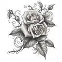 Rose vines tattoo design idea