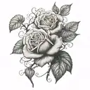 Rose vines tattoo design idea