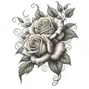Rose vines tattoo design idea