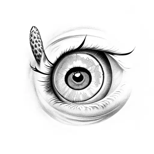 the creation of adam in eye  tattoo design idea