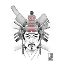 geisha samurai tattoo design idea