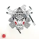 geisha samurai tattoo design idea