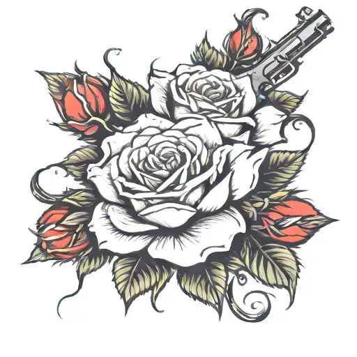 gun roses tattoo design idea
