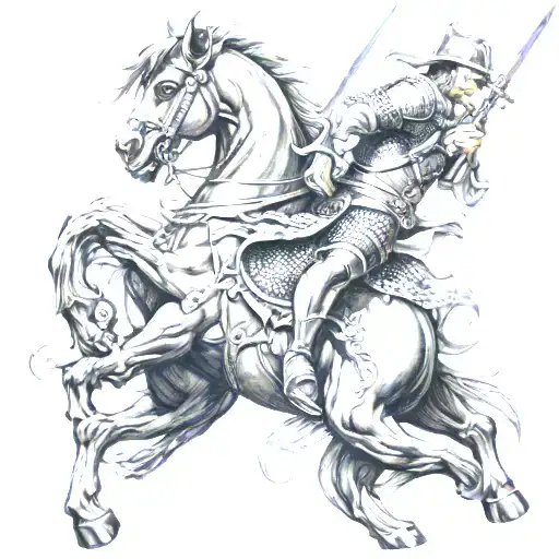 Saint George killing the dragon tattoo design idea