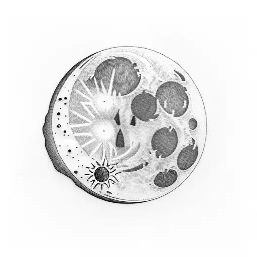 moon cycles long stretched tattoo design idea