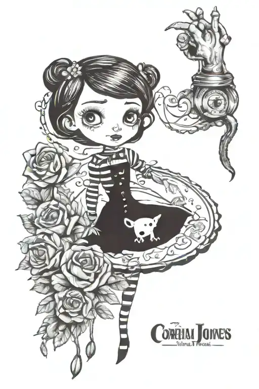 coraline jones tattoo design idea