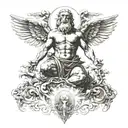 god alone in full height tattoo design idea