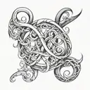overlapping initials intertwined tattoo design idea