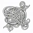 overlapping initials intertwined tattoo design idea