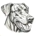 angry doberman dog tattoo design idea