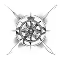 viking snake compass  tattoo design idea