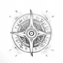 viking snake compass  tattoo design idea
