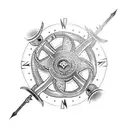 viking snake compass  tattoo design idea