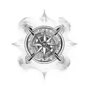 viking snake compass  tattoo design idea
