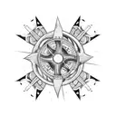 viking snake compass  tattoo design idea