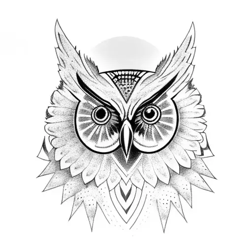 gothic owl tattoo design idea