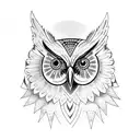gothic owl tattoo design idea