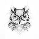 gothic owl tattoo design idea