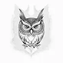 gothic owl tattoo design idea