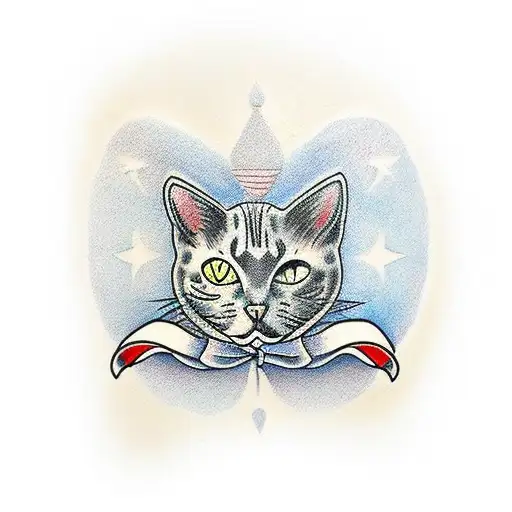 traditional style cat tattoo