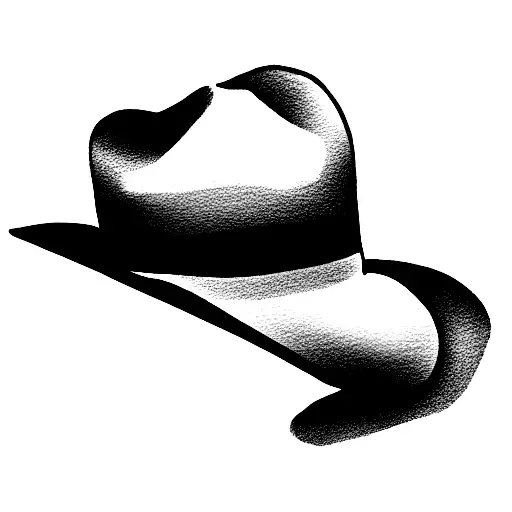 christian cross and a cowboy hat on it tattoo design idea