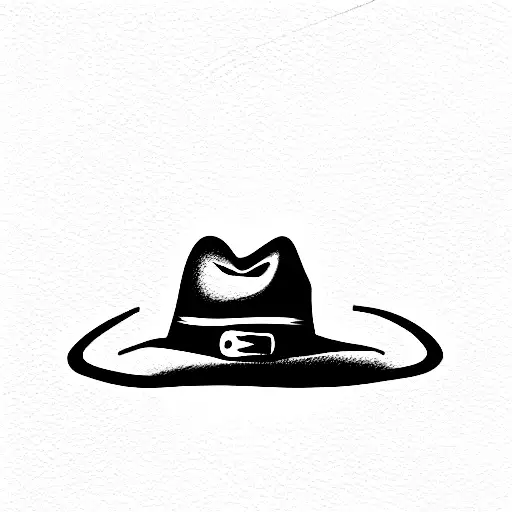 cross and a cowboy hat on it tattoo design idea
