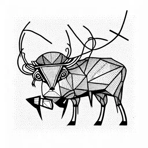 powerful ram with barbed wire around and fiery eyes tattoo design idea