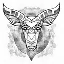 powerful ram with barbed wire around and fiery eyes tattoo design idea
