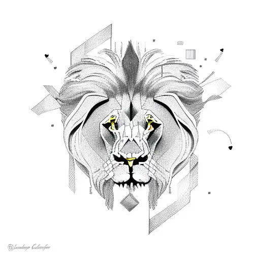 lion Heart defect fighter heart ekg tattoo design idea