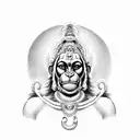 Hanuman with krishna tattoo design idea