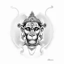 Hanuman with krishna tattoo design idea