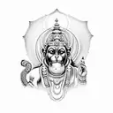 Hanuman with krishna tattoo design idea