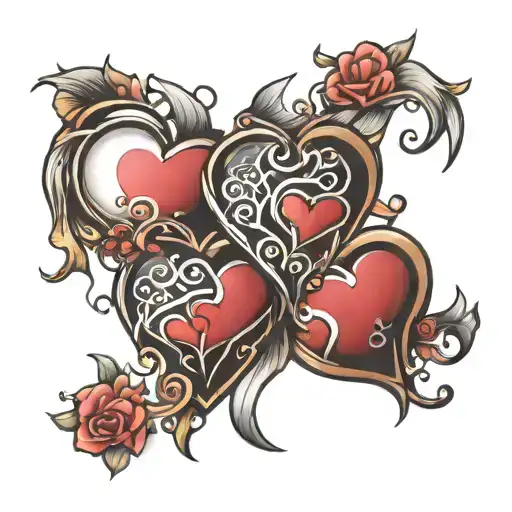 3 hearts  tattoo design idea