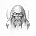 the hermit tarot to the emperor  tattoo design idea