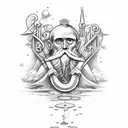 the hermit tarot to the emperor  tattoo design idea