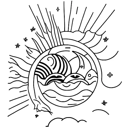 Sun and Moon tattoo design idea