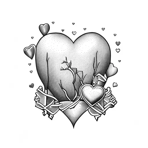 hearts for child tattoo design idea