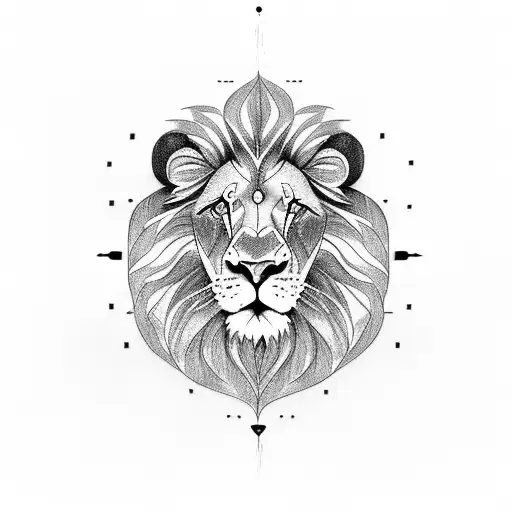 lion blue eyes woman clock life script  tattoo design idea