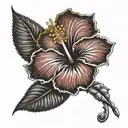 hibiscus flower and haitian flag tattoo design idea