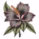 hibiscus flower and haitian flag tattoo design idea