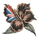 hibiscus flower and haitian flag tattoo design idea