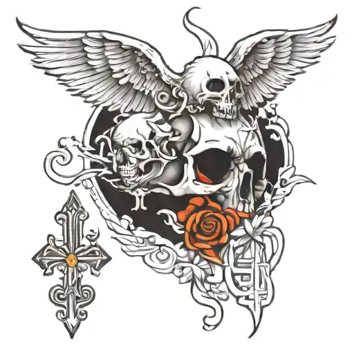 Holy Spirit life skull tattoo design idea
