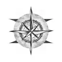 Arrow with Mountains and compass tattoo design idea